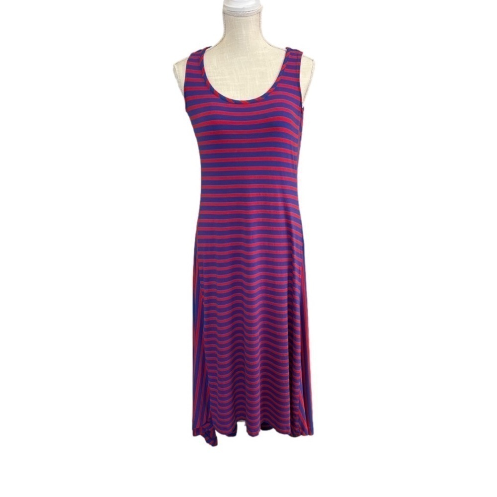 Vineyard Vines Striped Scoop Neck High-Low Knit Maxi Dress. Size M